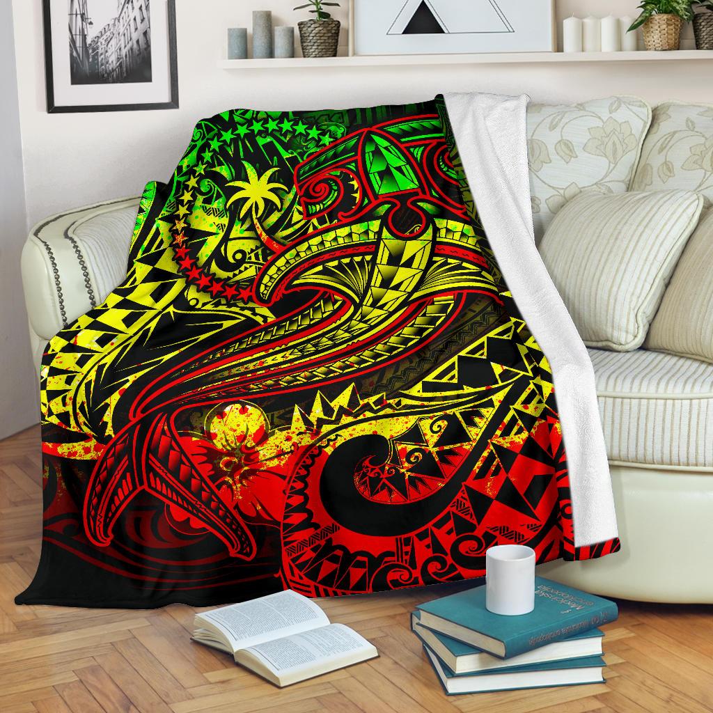 Chuuk Premium Blanket – Reggae Shark Polynesian Tattoo – BN18