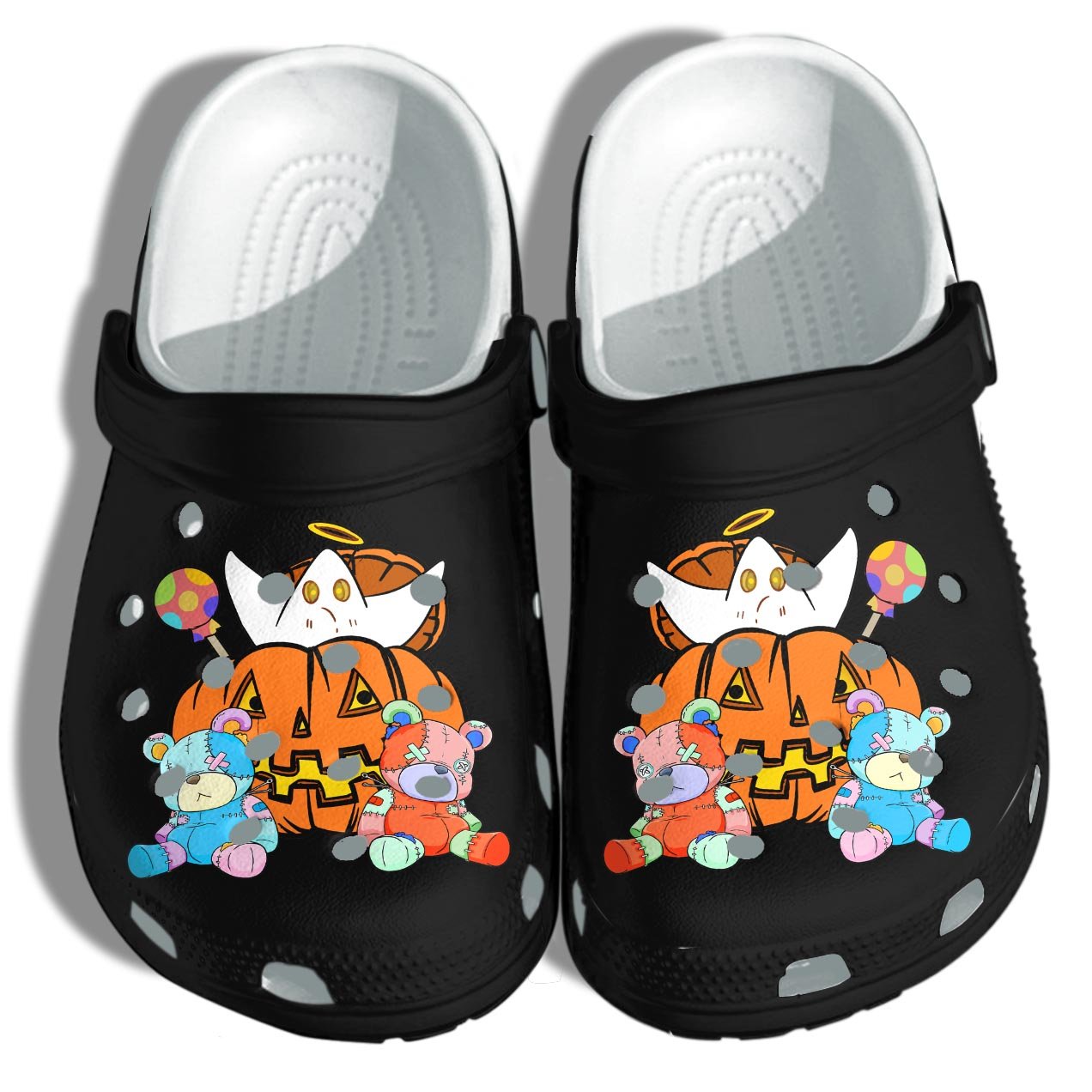 Pumpkin Ghost Bear Halloween Crocs Shoes – Halloween Clog Crocs Crocband Clog Birthday Gift For Man Woman