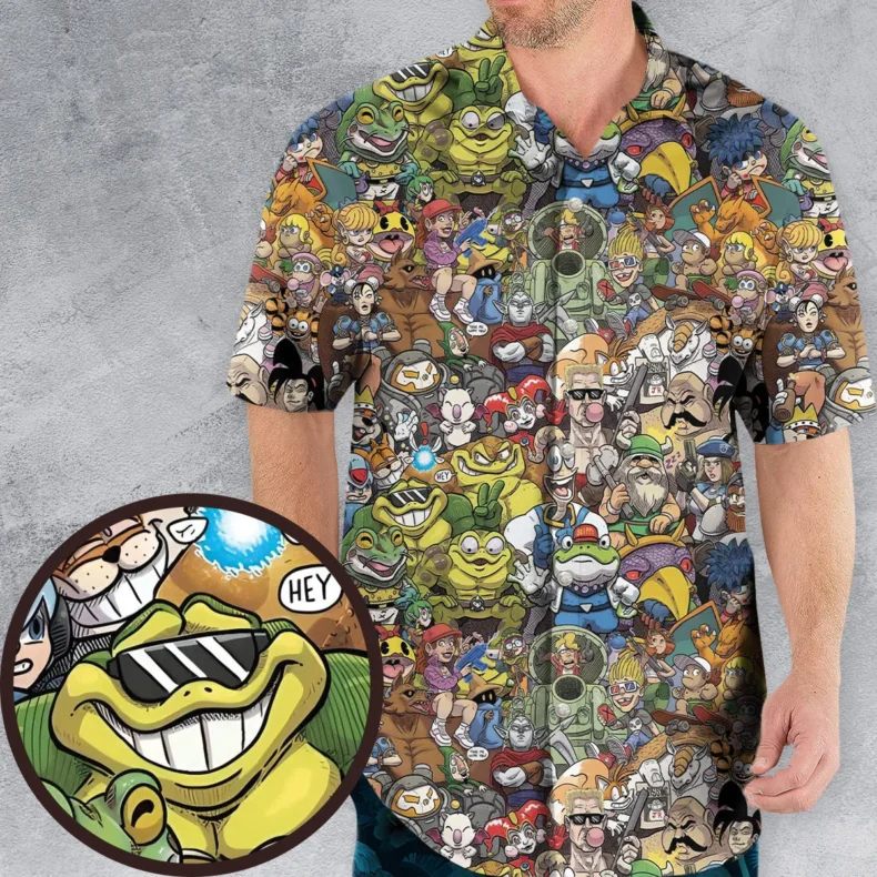 B-List Video Game Heroes Hawaiian Shirt