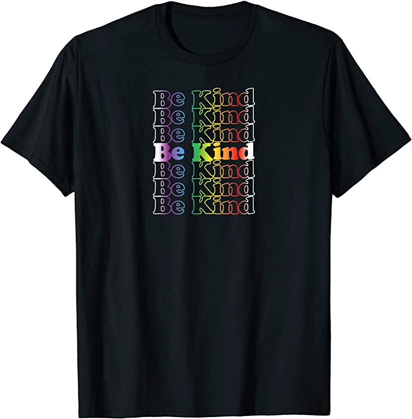 Be Kind LGBT Vintage Inspired Rainbow Pride inclusive T-Shirt