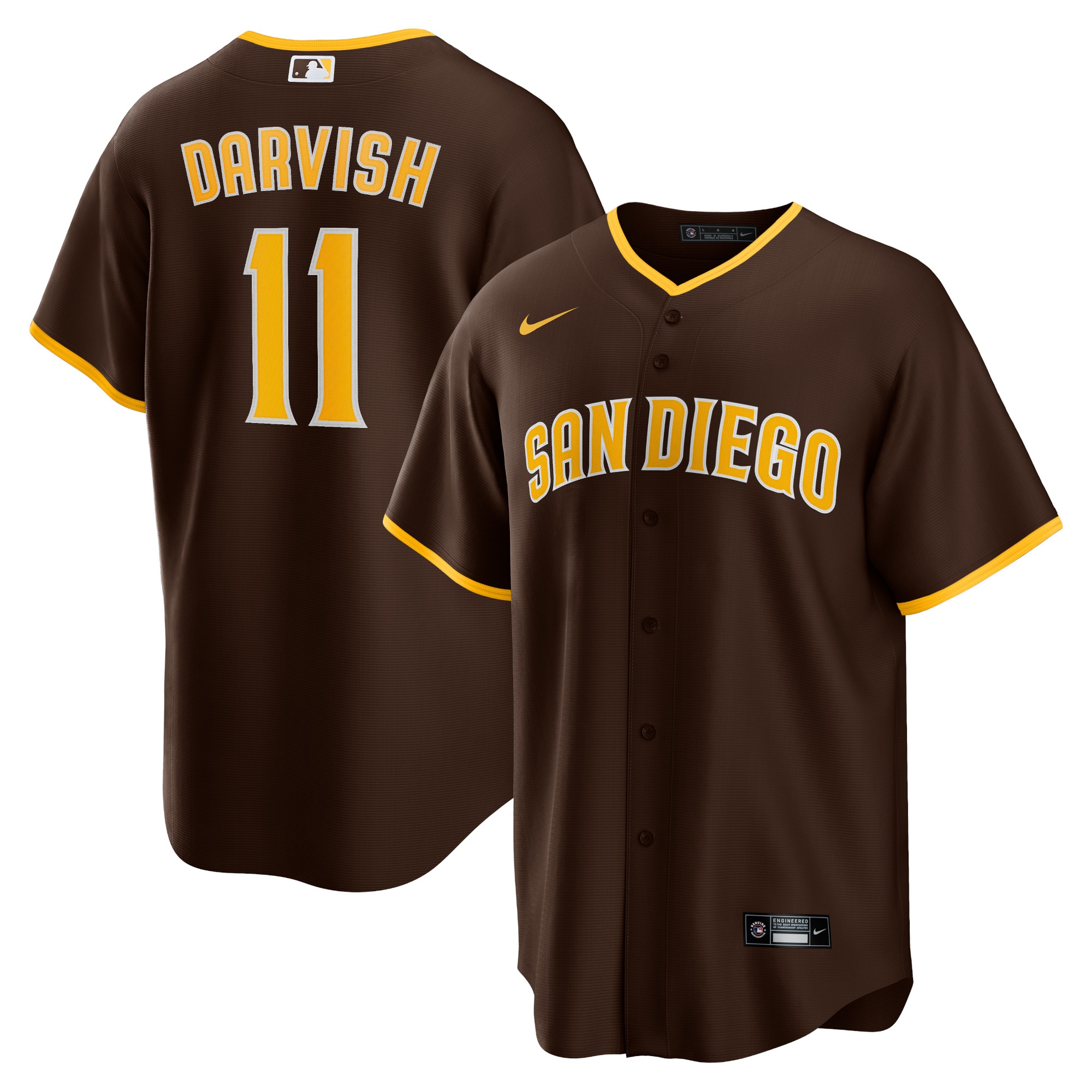 Yu Darvish San Diego Padres Alternate Replica Player Jersey – Brown