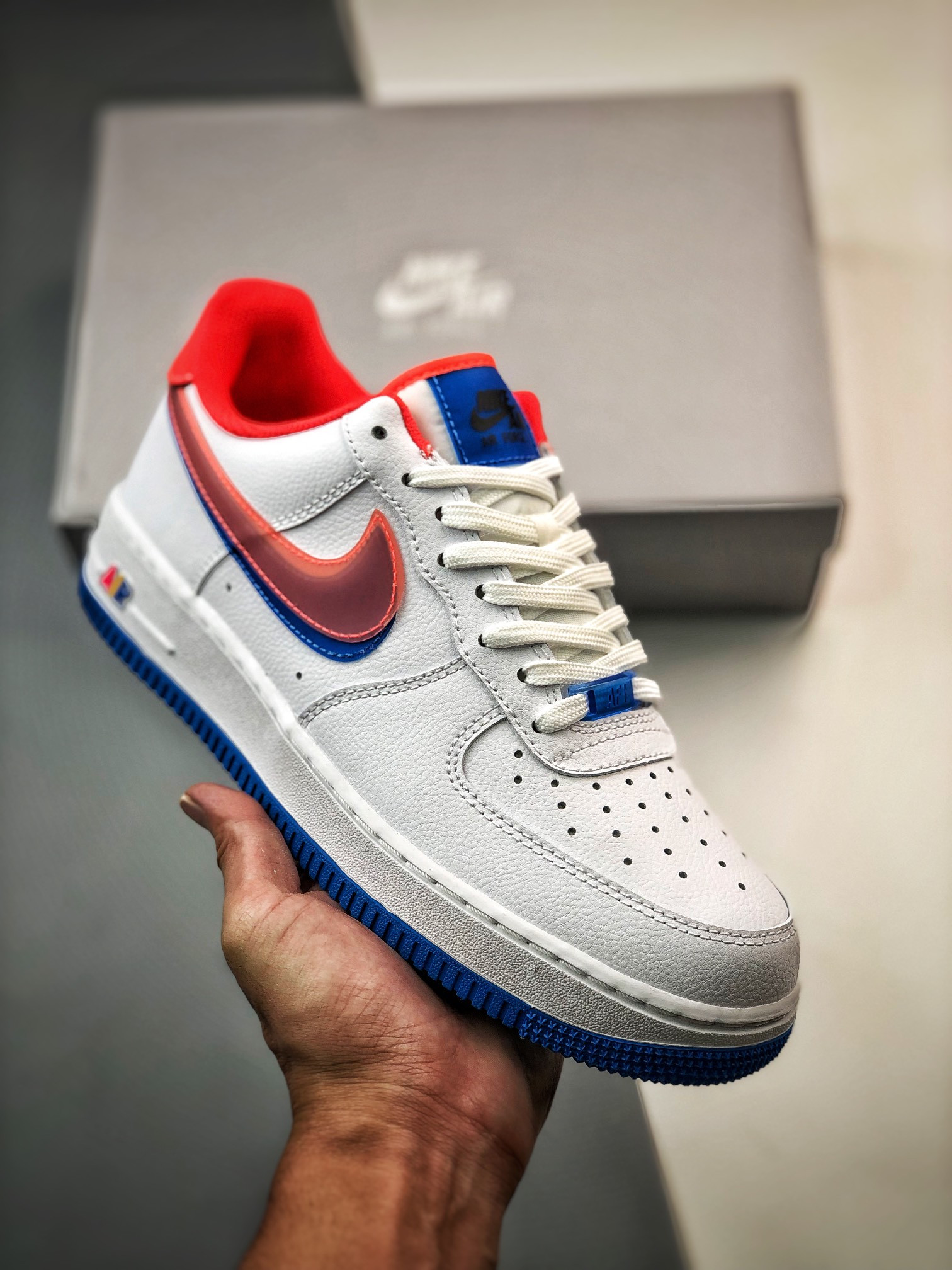 Nike Air Force 1 LV8 Double Swoosh White Red Blue 5340133