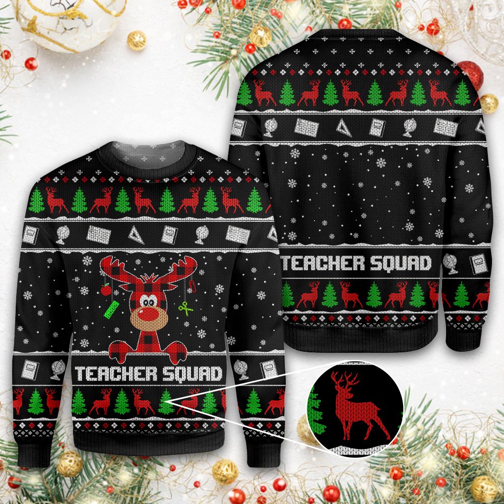 Teacher Squad Christmas Ugly Sweater