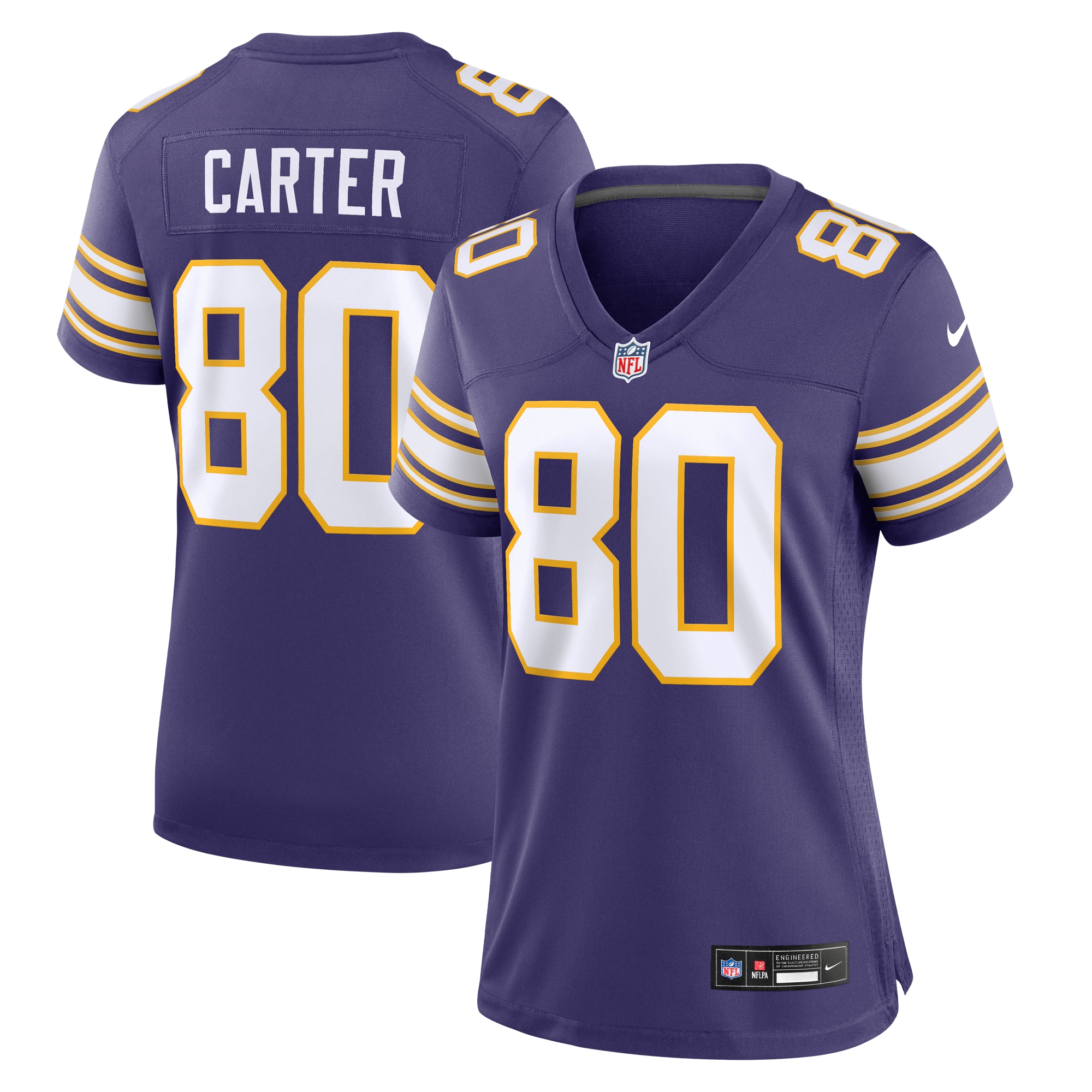 Cris Carter Minnesota Vikings Women's Classic Retired Player Game Jersey – Purple