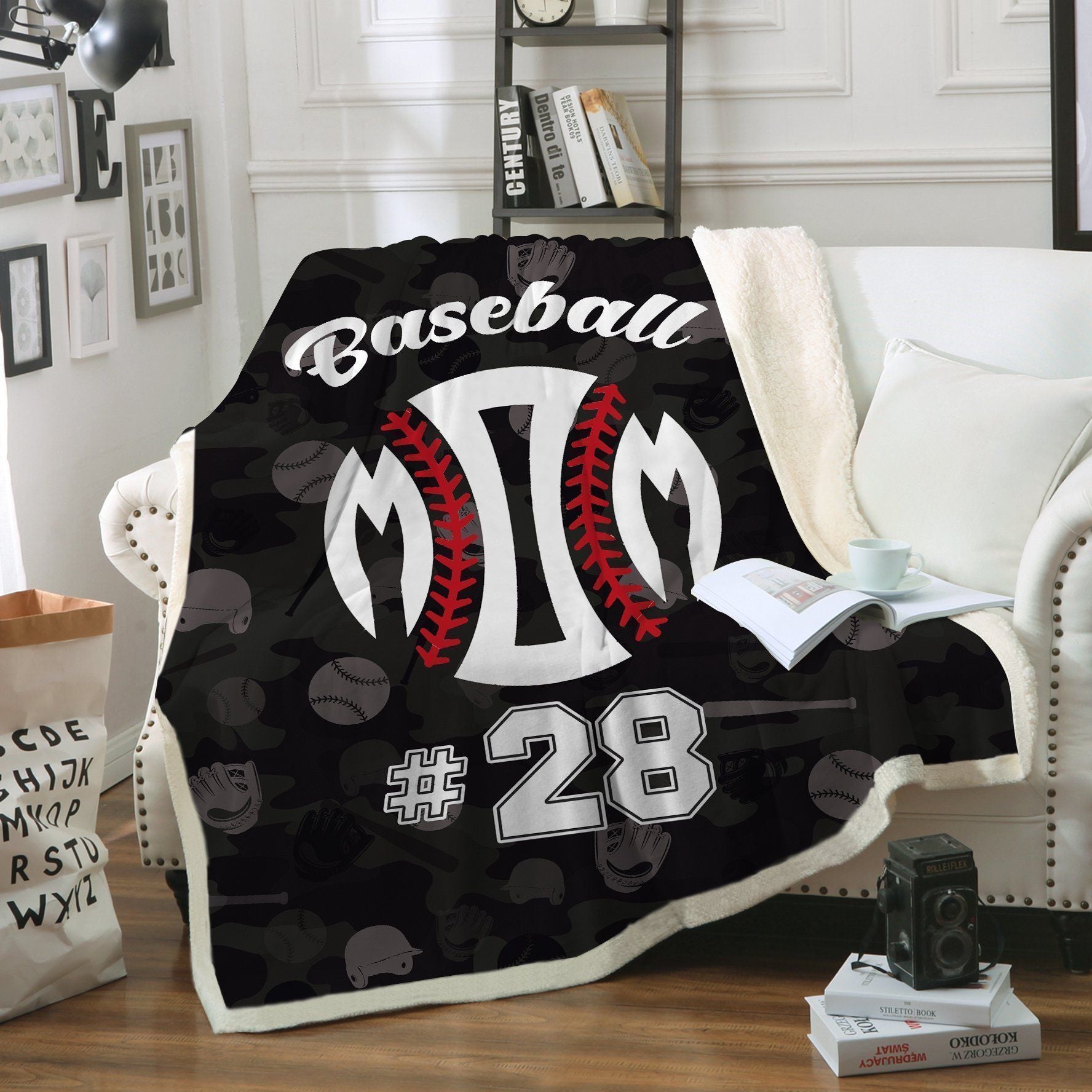 [Personalized Date] Baseball Lovers Ball Pattern Printed Fleece Blanket, Sherpa Blanket, Gift For Wife Gift For Parent, Family Member, Friends Gift, Christmas Gift, Home Decor, Home Living