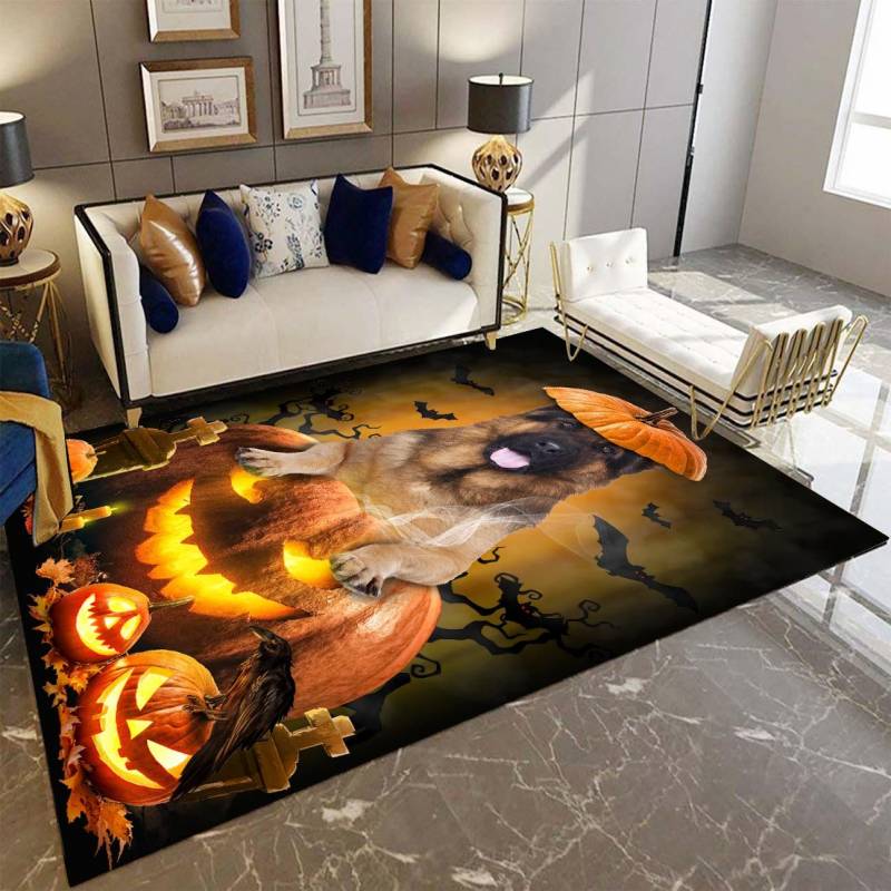 German Shepherd Pumpkin Halloween D2608 Rectangle Rug