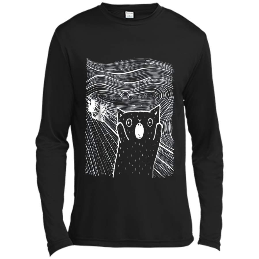 Van Gogh’s The Scream Cat Kitten  Long Sleeve Moisture Absorbing Shirt