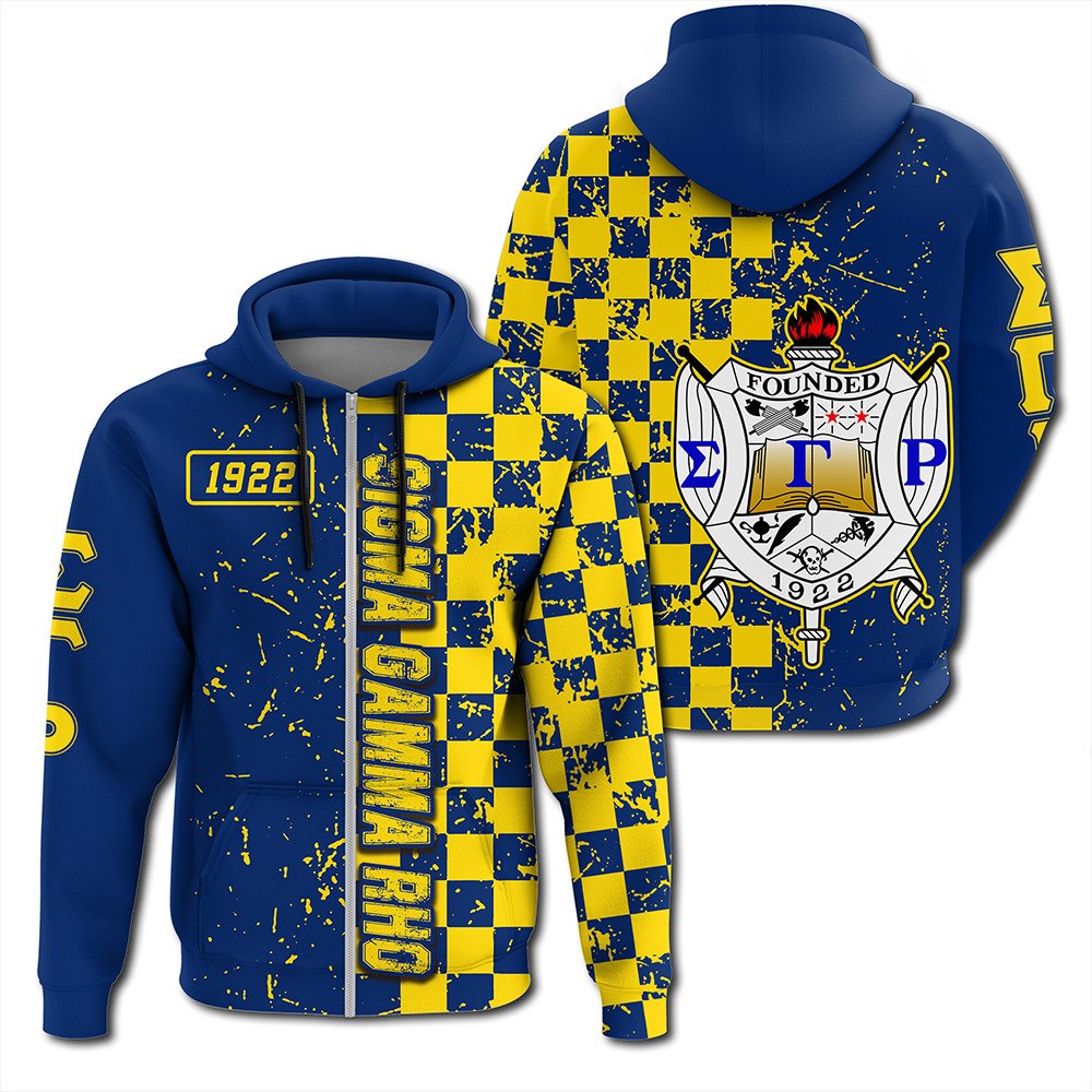 Sorority Hoodie – Sigma Gamma Rho Caro Style Zip Hoodie