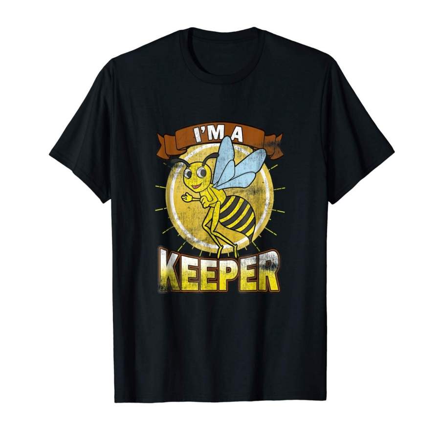 Honeybee Shirt I’M A Keeper Vintage Beekeeper Gift T-Shirt Men’S Short Sleeve T-Shirt