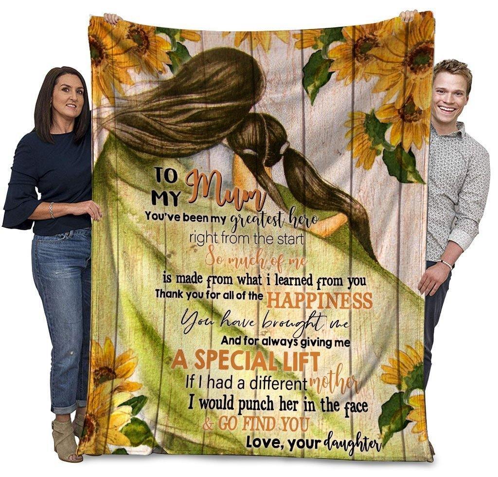 To My Mom From Daughter – Gift For Mother’S Day, Gift For Home Decor, Gitf For Family – Sherpa Blanket Fleece Blanket Premium Wall Art