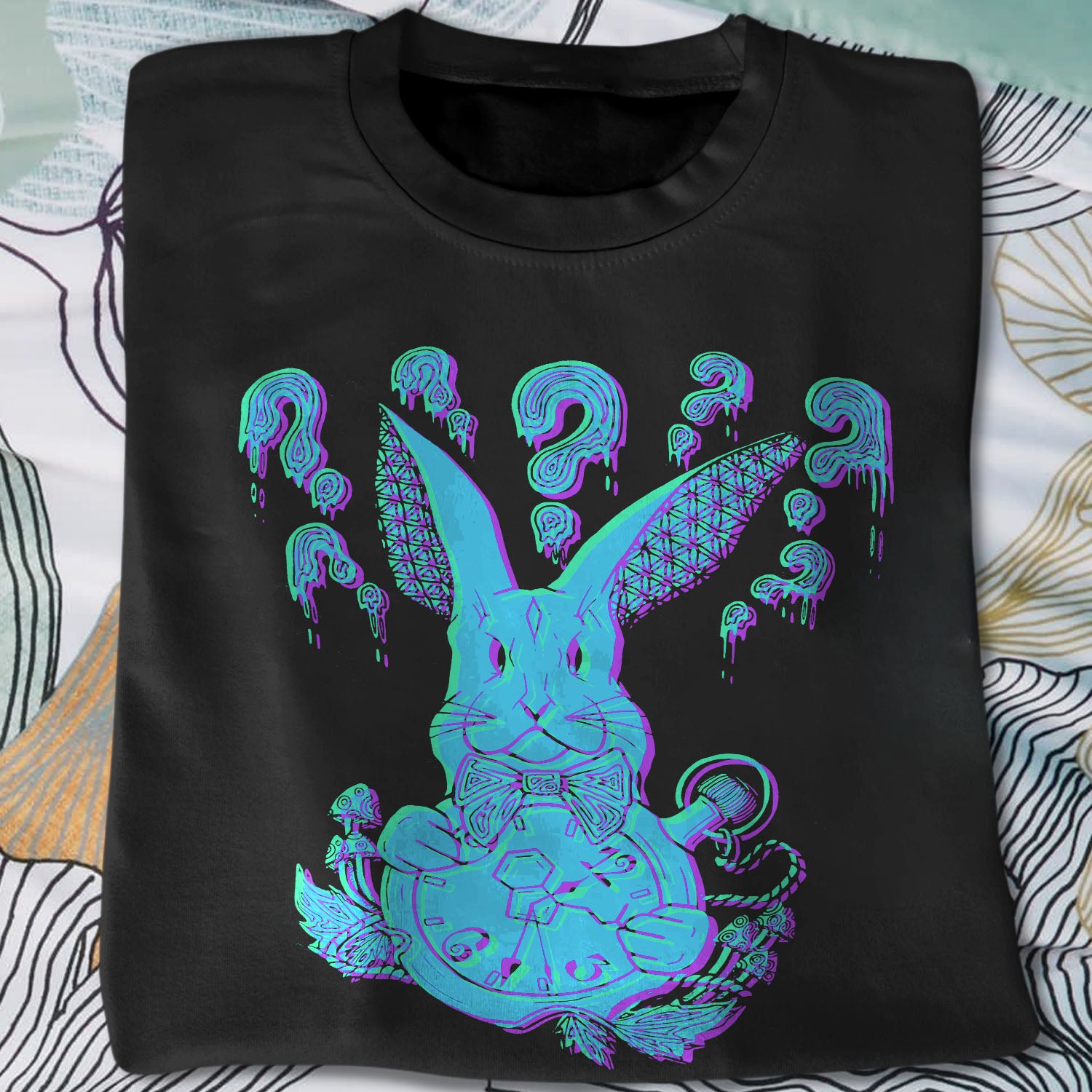 Dmt Rabbit Hologram Blurry Graphic Unisex T Shirt, Sweatshirt, Hoodie Size S – 5XL