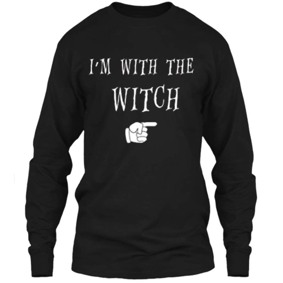 Men’s Halloween Couples Costume I’m With The Witch LS Ultra Cotton Tshirt
