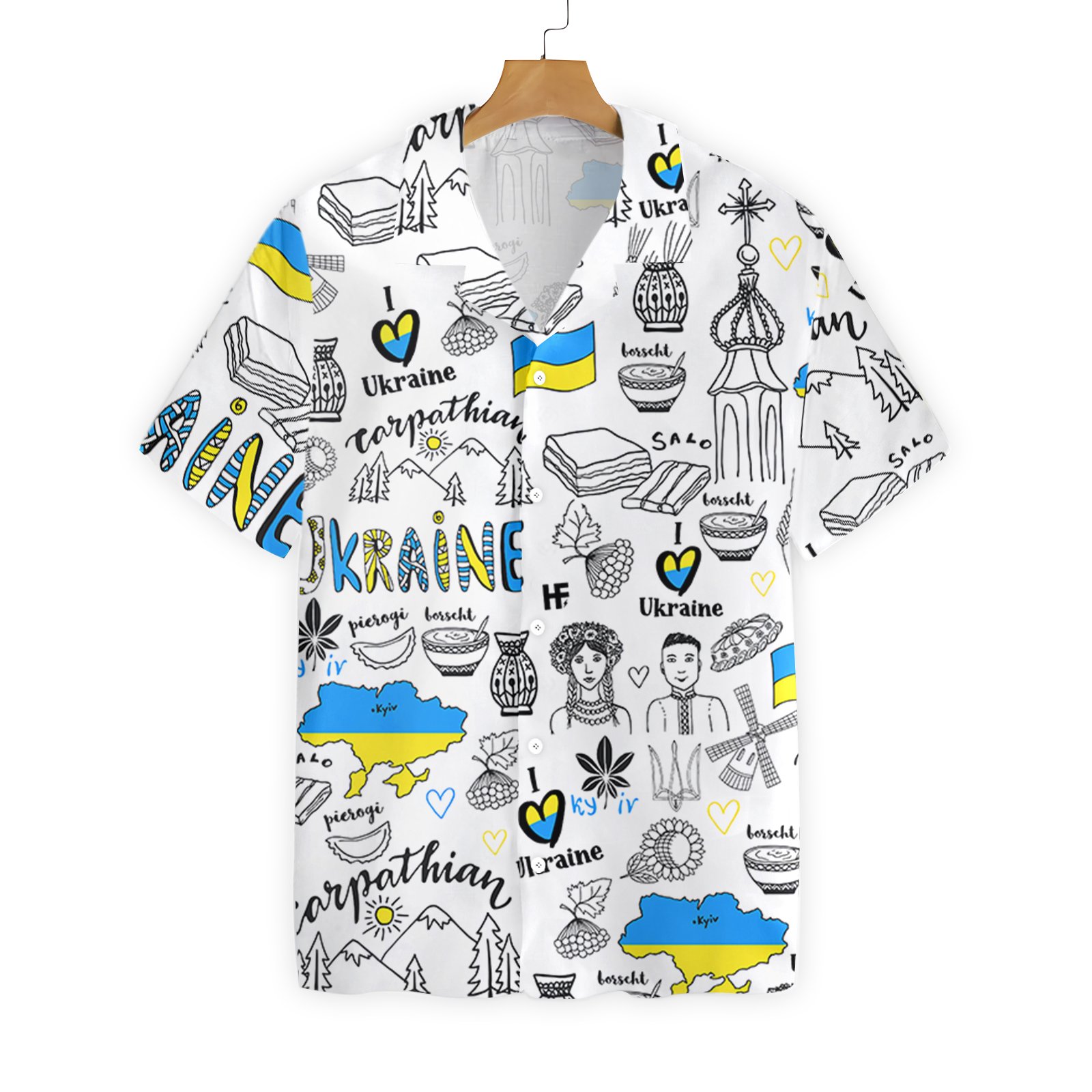 I Love Ukraine Doodle 0207 Hawaii Shirt Ha24500