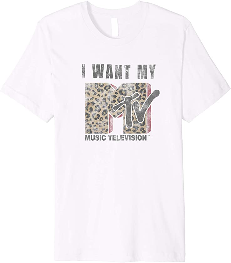 Animal Print Black Font Want My MTV Premium T-Shirt