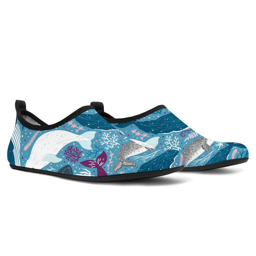 Whale Design Pattern Aqua Shoes