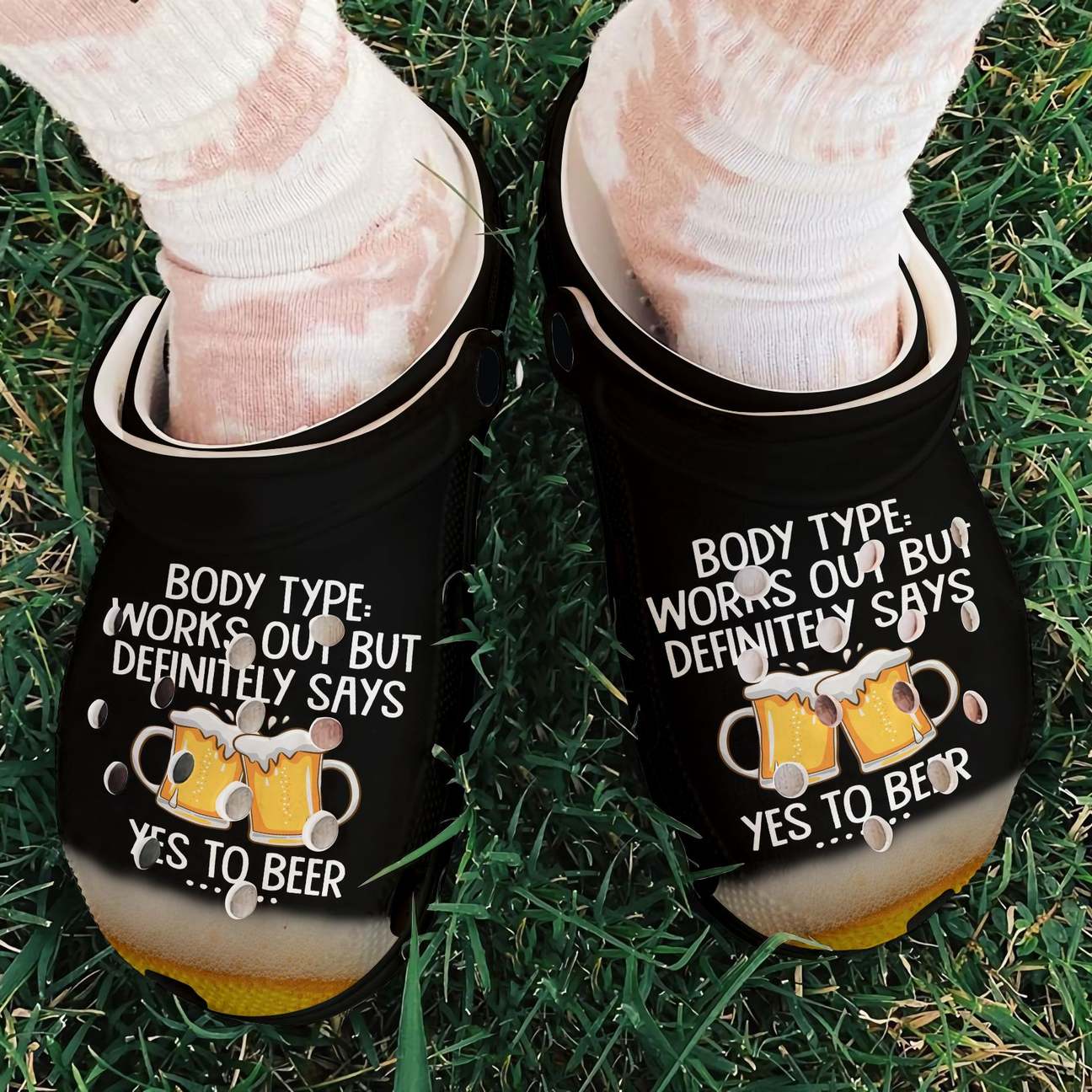 Beer Personalized Clog, Custom Name, Text, Color, Number Fashion Style For Women, Men, Kid, Print 3D Definitely Says Yes To Beer