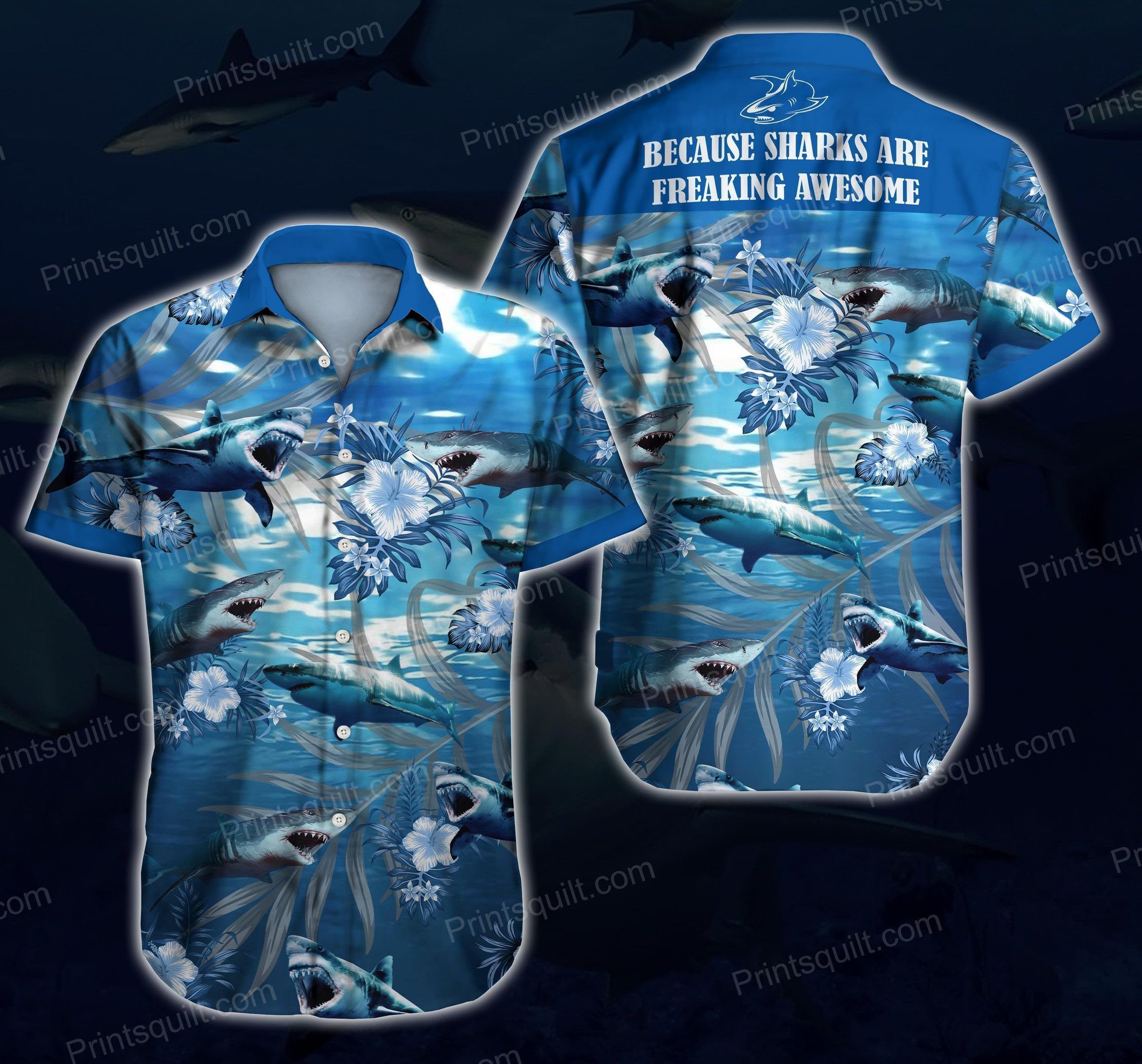 Beach Shirt Sharks Lovers 3D Hawaii Shirt V12