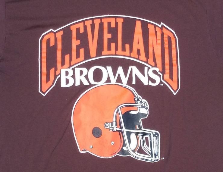 Vintage 80 S Cleveland Browns Champion Usa Butter Paper Thin Shirt