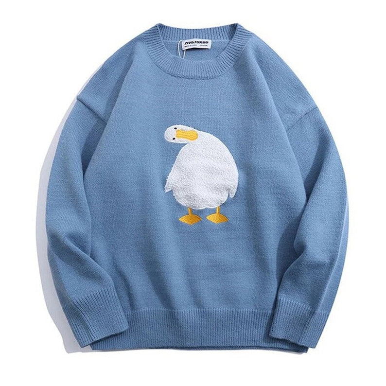 Cute Goose Embroidered Sweatshirt Crewneck Sweatshirt All Over Print Sweatshirt For Women Sweatshirt For Men Sws2729