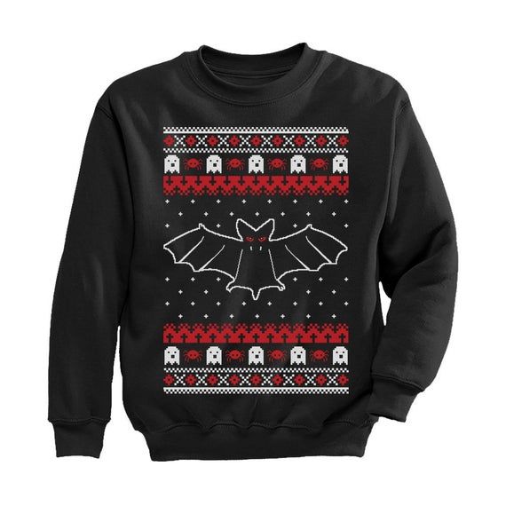 Bats Ugly Christmas Sweater Youth Crewneck Sweatshirt