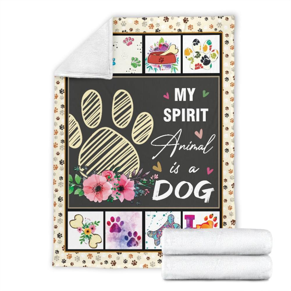 Animal Dog Is My Spirit Flower Special Gift Fleece Blanket Family Gift Home Decor Bedding Couch Sofa Soft And Comfy Cozy