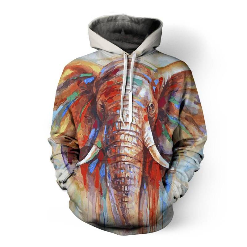 Spiritual Elephant Color Paint Elephant Hoodie – 3d Hoodies