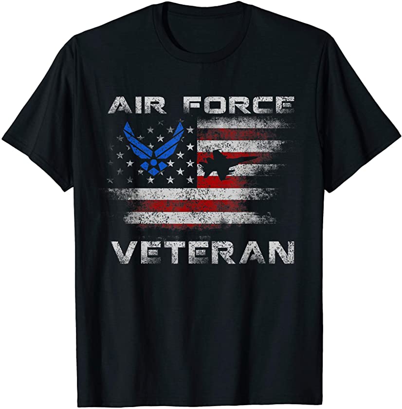 Air Force Veteran with Vintage T-Shirt Patriotic Gifts