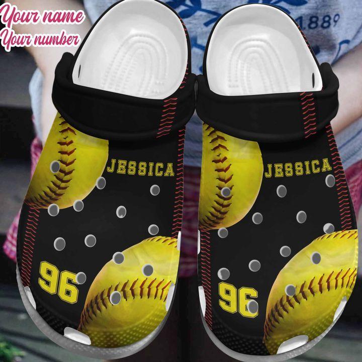 Softball Personalized Personalize Clog, Custom Name, Text, Fashion Style For Women, Men, Kid, Print 3D Softball Vibes