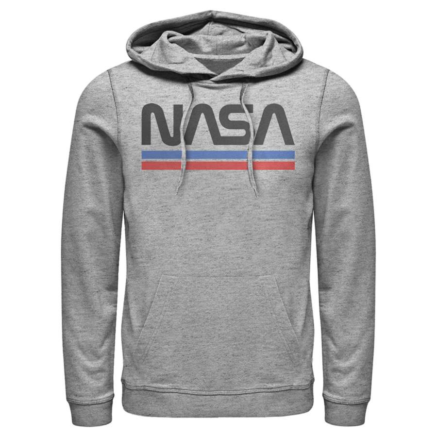 NASA Men’s Stripe Minimal Logo Vintage  Lightweight Hoodie