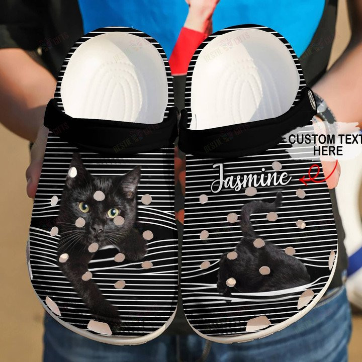 Personalized Black Cat Lover Crocs Classic Clogs Shoes