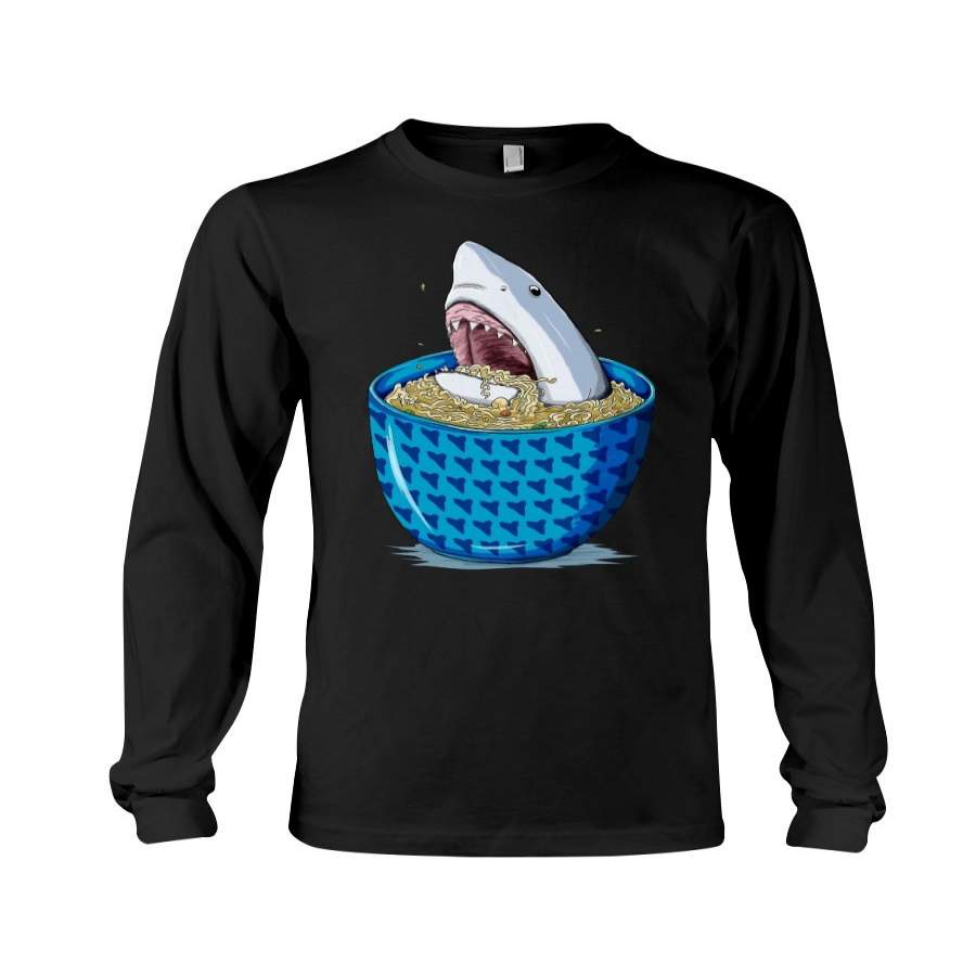 White Shark Ramen Funny Design Unisex Long Sleeve