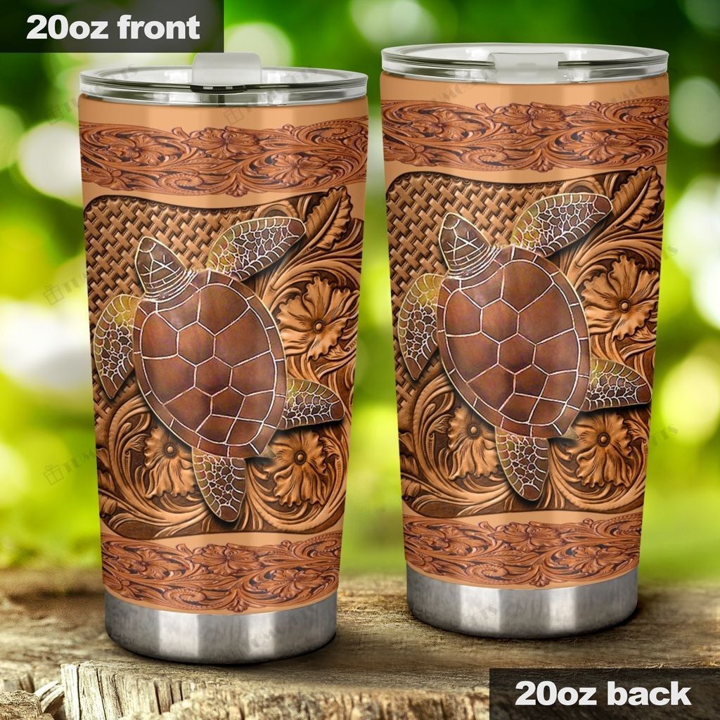 Turtle, Sea Turtle, Sea Animal Carved Stainless Steel Tumbler Cup For Coffee/Tea, Great Customized Gift For Birthday Christmas Thanksgiving