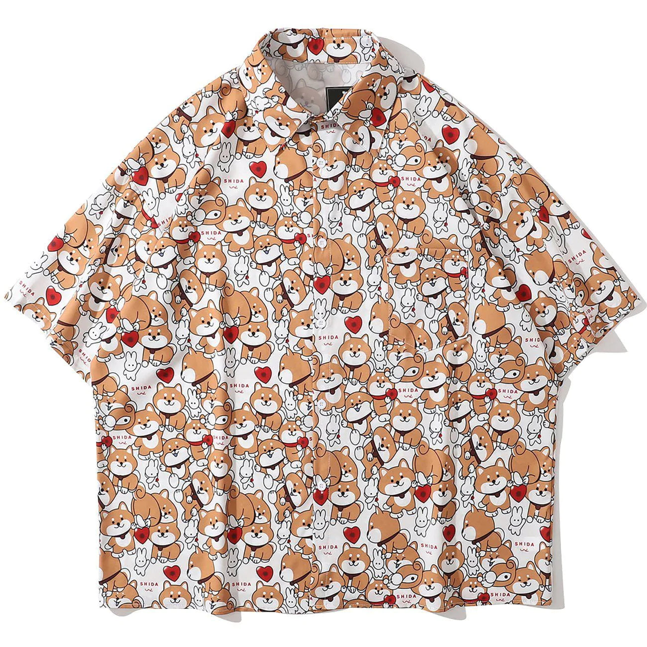 Talishko™ – Cartoon Dog Rabbit Love Print Short-Sleeved Shirt