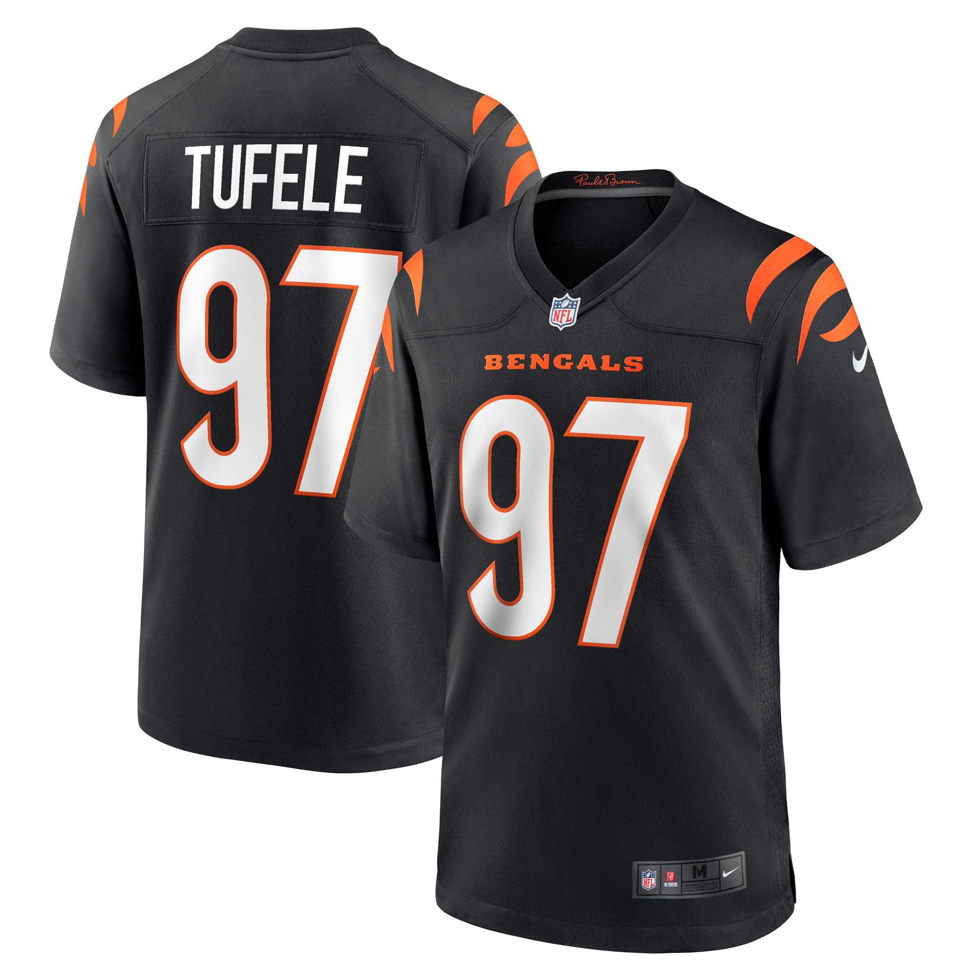 Jay Tufele Cincinnati Bengals Game Player Jersey – Black