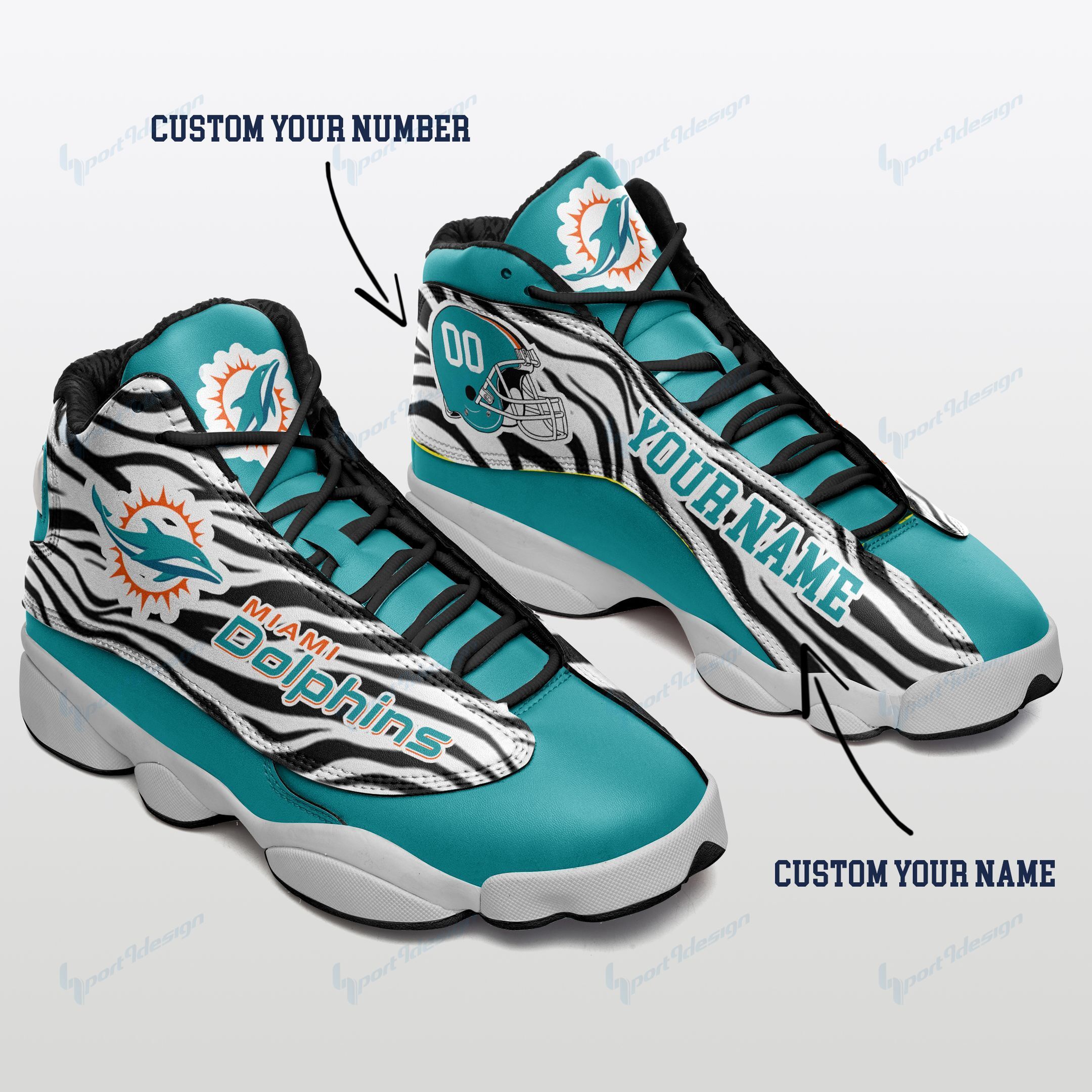 Miami Dolphins Personalized AJD13 Sneakers 931