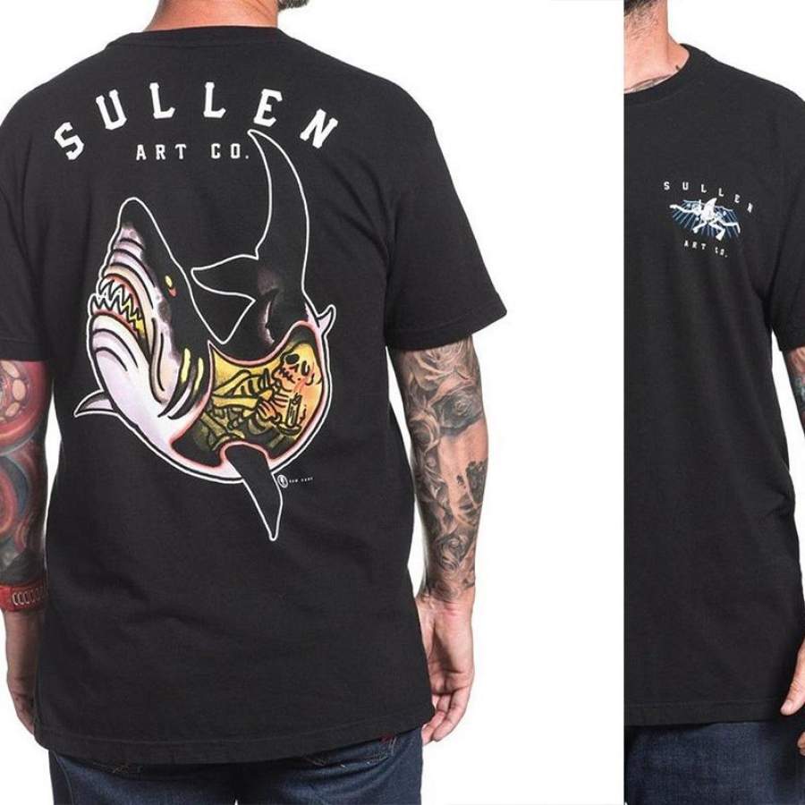 Sullen Clothing Shark Attack Choloha Capsule T-Shirt Black S-3Xl New