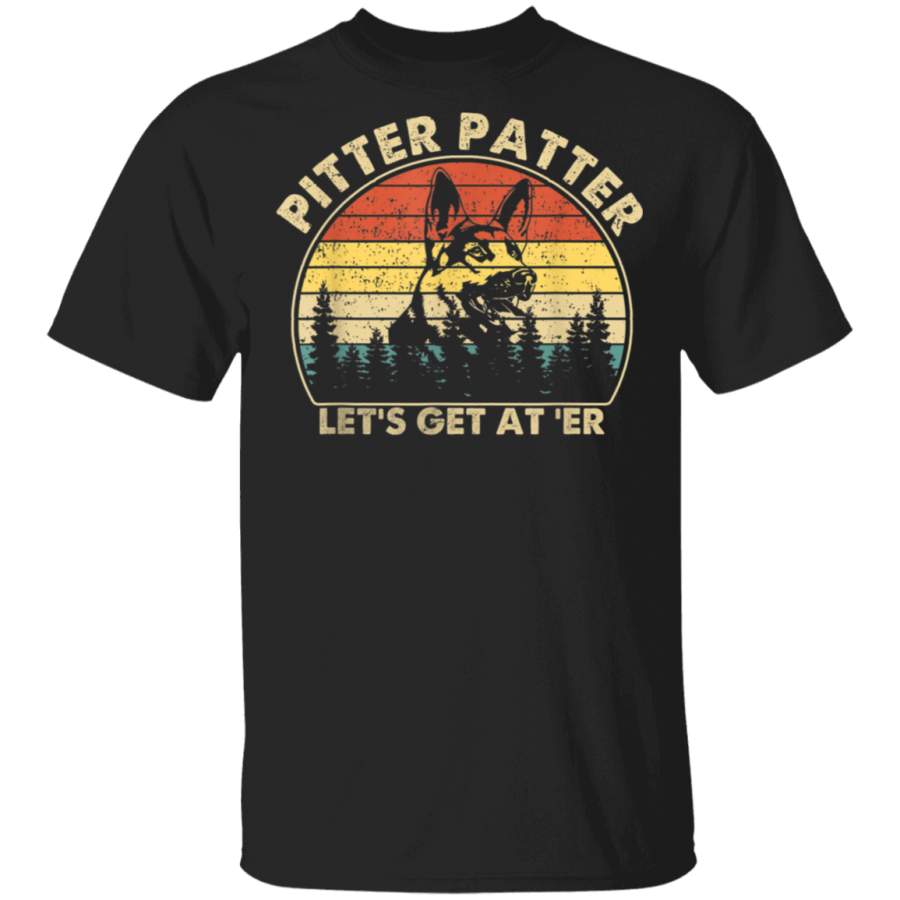 Pitter T Patter German Shepherd Dog Funny Vintage Retro T Shirt G500 Gildan 5.3 oz. T-Shirt