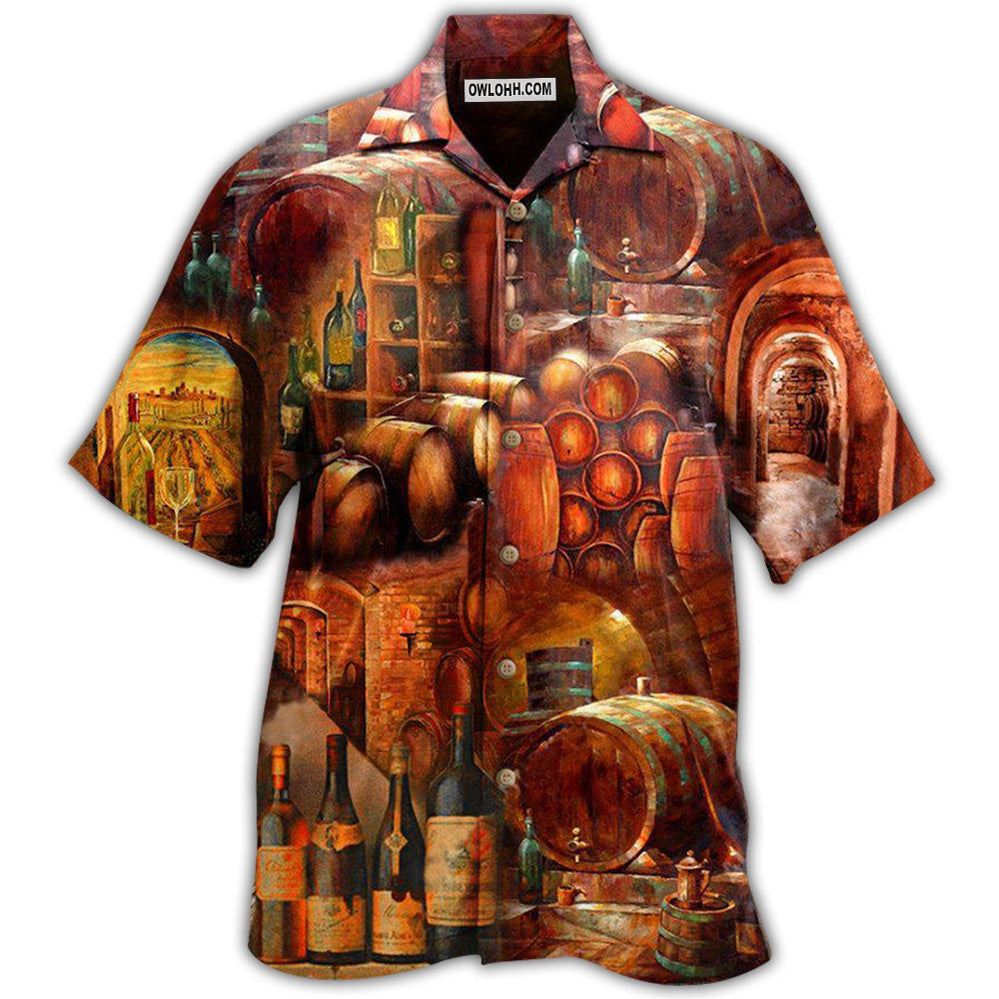 Wine Tasting Daily From The Cellar – Hawaiian Shirt  – Owl Ohh