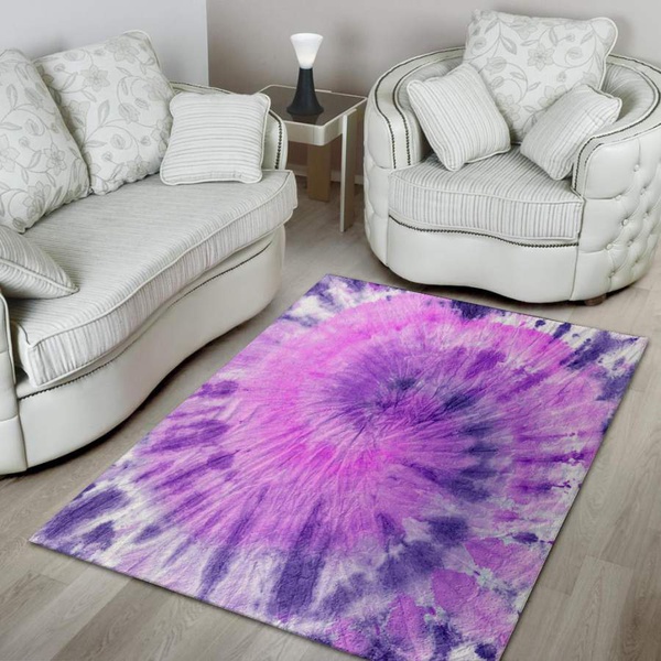 Tie Dye Purple Area Rug