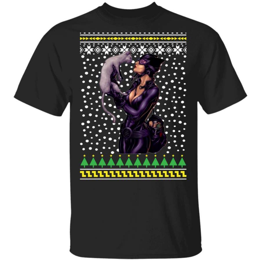 Catwoman and Cat Ugly Christmas Sweater Hoodie Ls