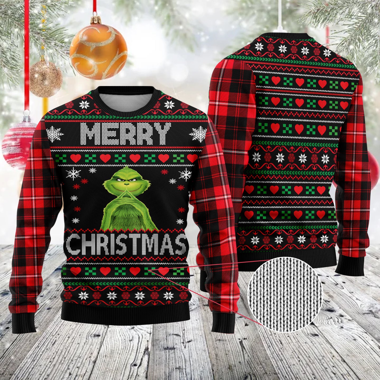 Grinch Green Merry Christmas Classic Ugly Sweater Unisex Shirt Gifts Men Women Winter Mother Birthday