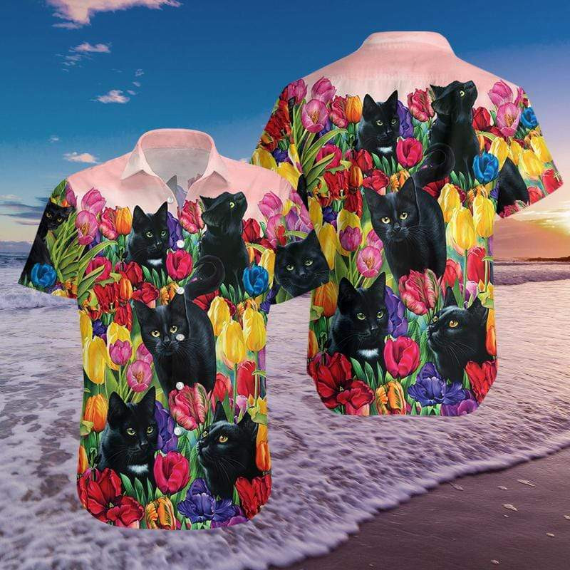 Black Cat Hawaii Shirt Unisex Adult Ha15079