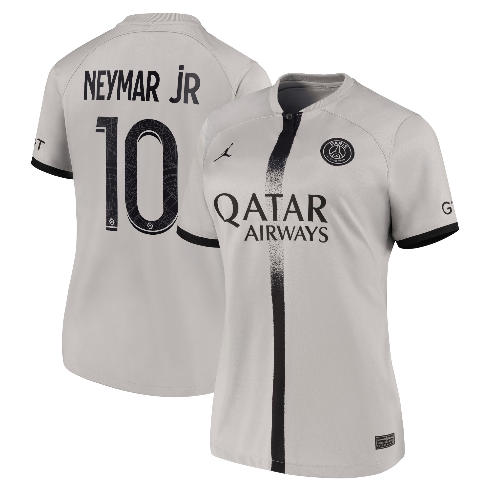 Neymar Jr. Paris Saint-Germain Women's 2022/23 Away Breathe Stadium Replica Player Jersey – Black