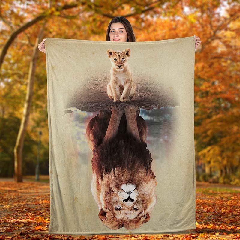 Skitongifts Blanket For Sofa Throws, Bed Throws Blanket – The Lion Reflection King-Tt2311