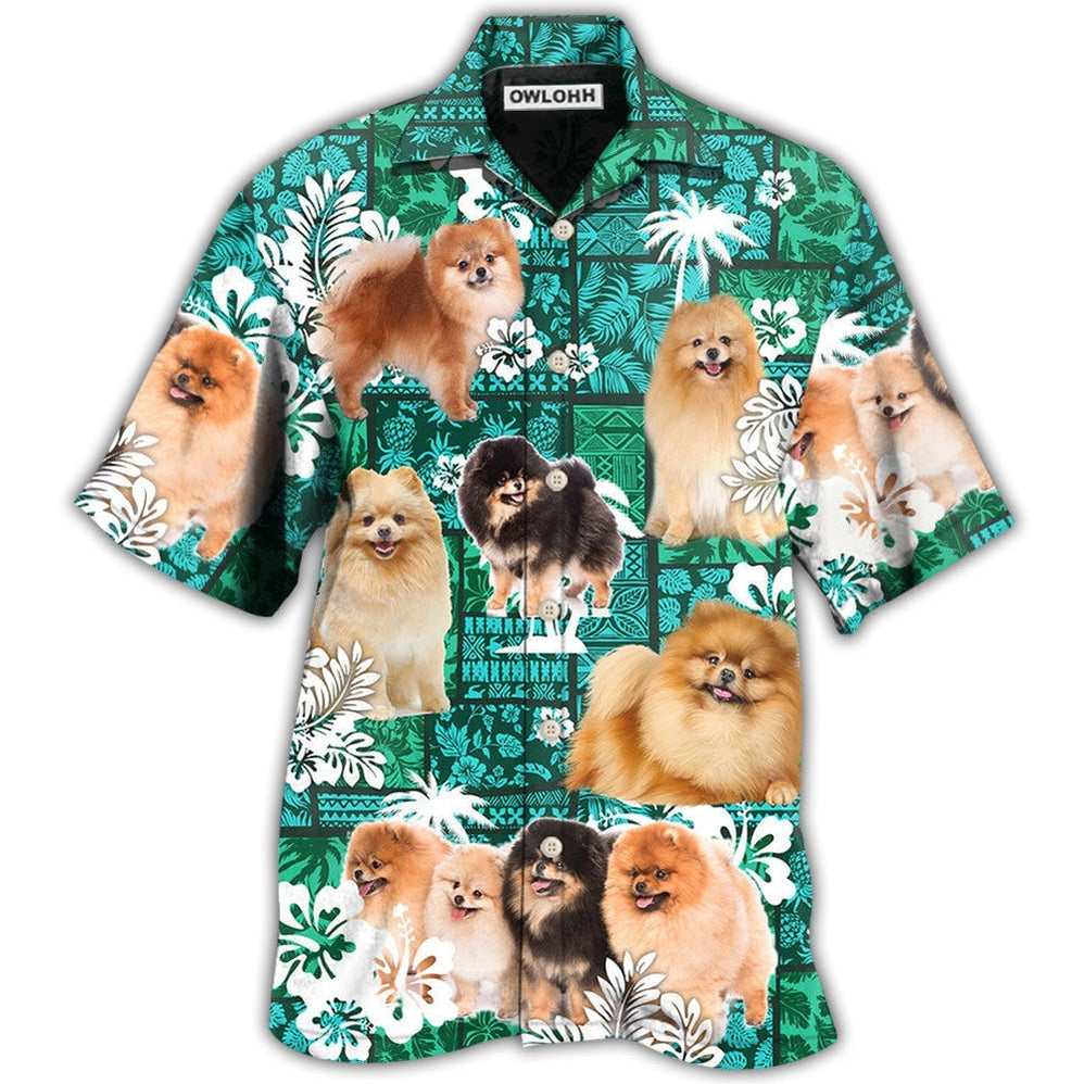 Pomeranian Green Tropical Dog Lover Hawaii Shirt Ha84551