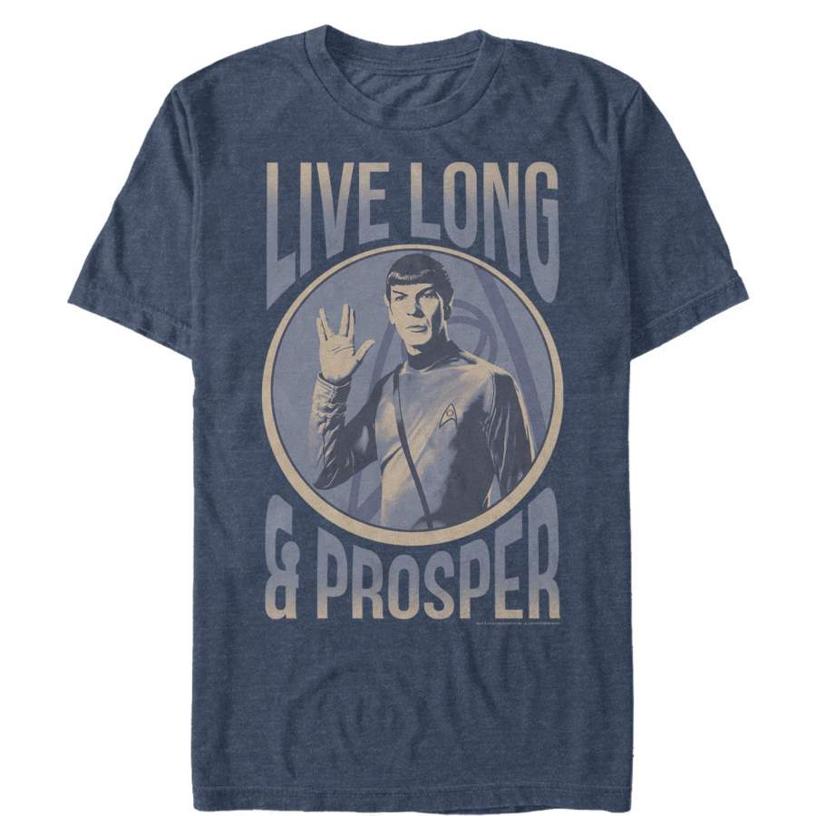 Star Trek Men’s Spock Live Prosper Circle  T Shirt