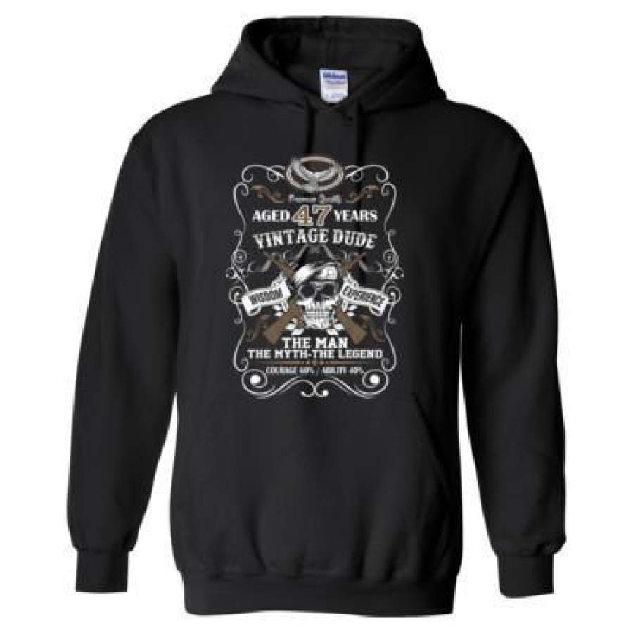 AGR Aged 47 Years Vintage Dude Wisdom Experience The Man The Myth The Legend Courage 60% Ability 40% – Heavy Blend™ Hooded Sweatshirt