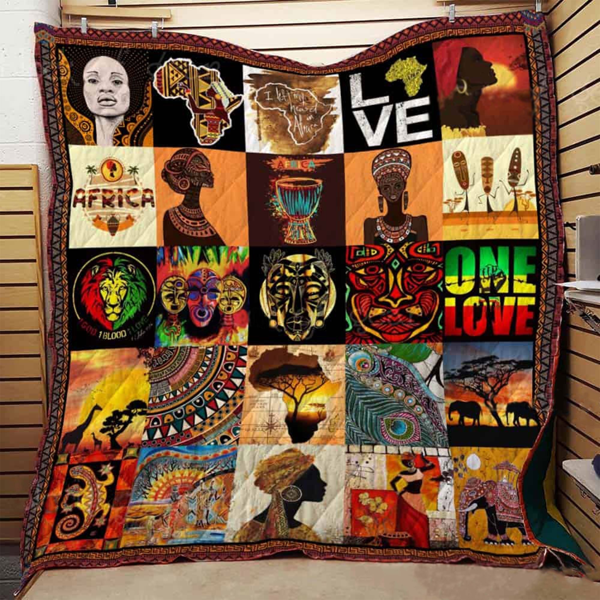 Africa Quilt Blanket, African Women Blanket, Black Awareness Gifts