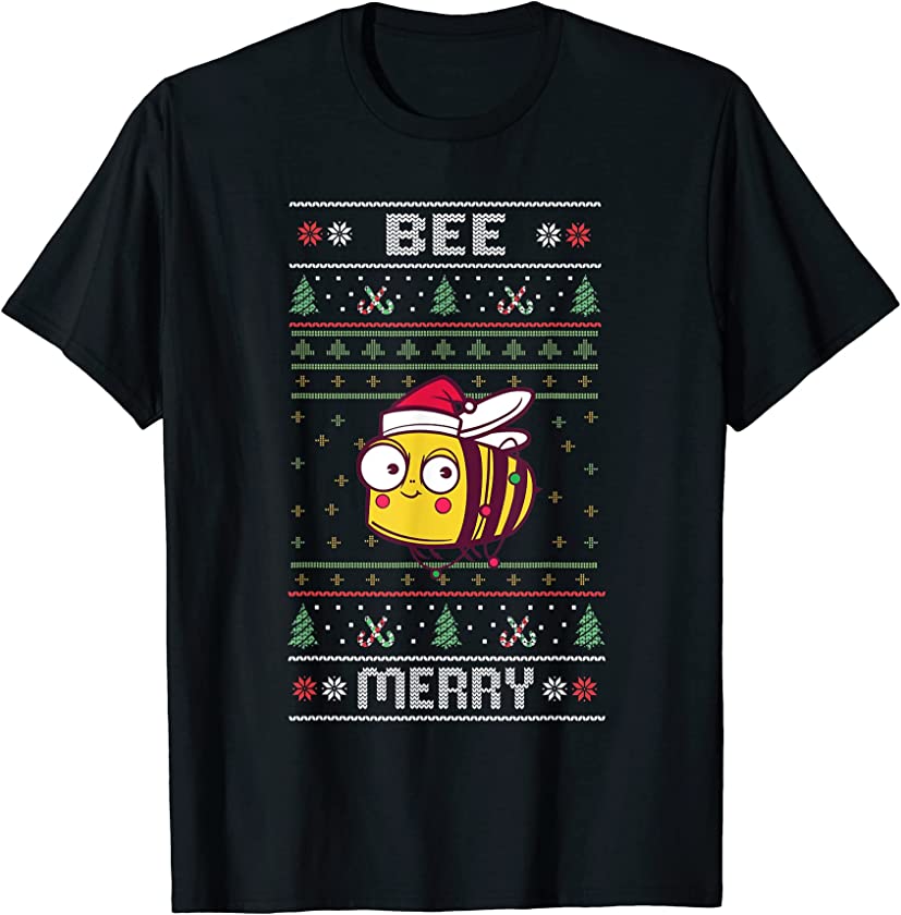 Bee Merry – Funny Bee Ugly Christmas T-Shirt