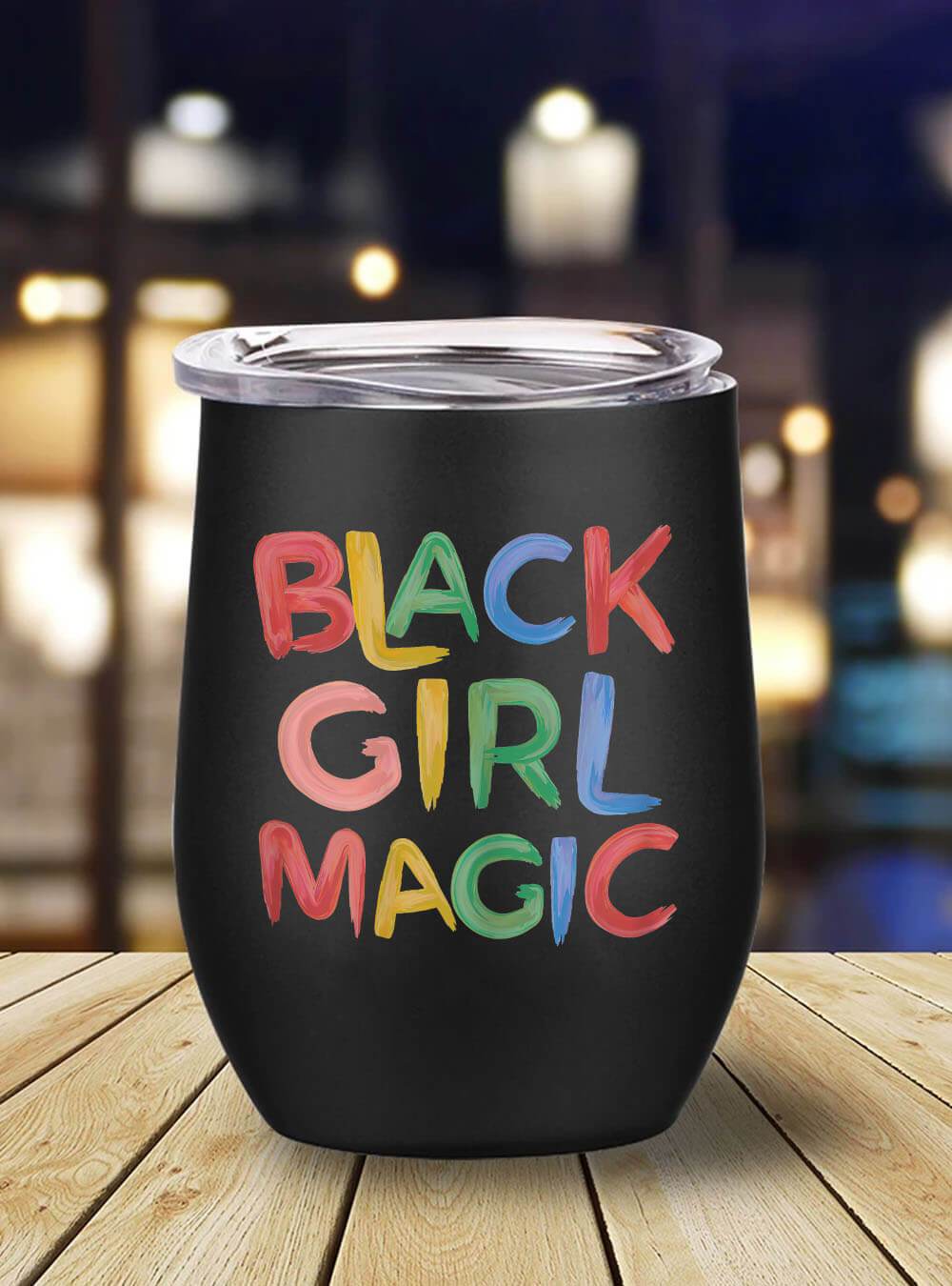 African Tumbler Mug Black Girl Magic Melanin Pride Girly Black Queen Stainless Steel Wine Tumbler Mug Afrocentric Inspired Gifts Bps9472